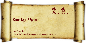 Kmety Upor névjegykártya